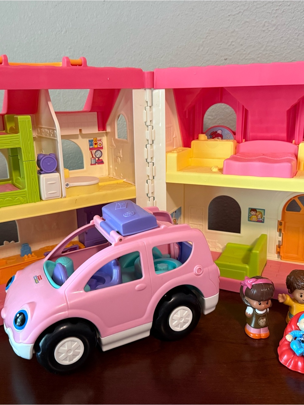 Little people house,car, and characters